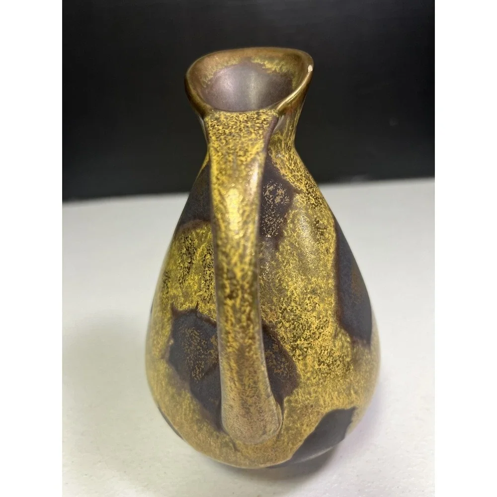 Jasba Keramik Germany Small Vase Jar Gold Yellow RARE 50s/60s